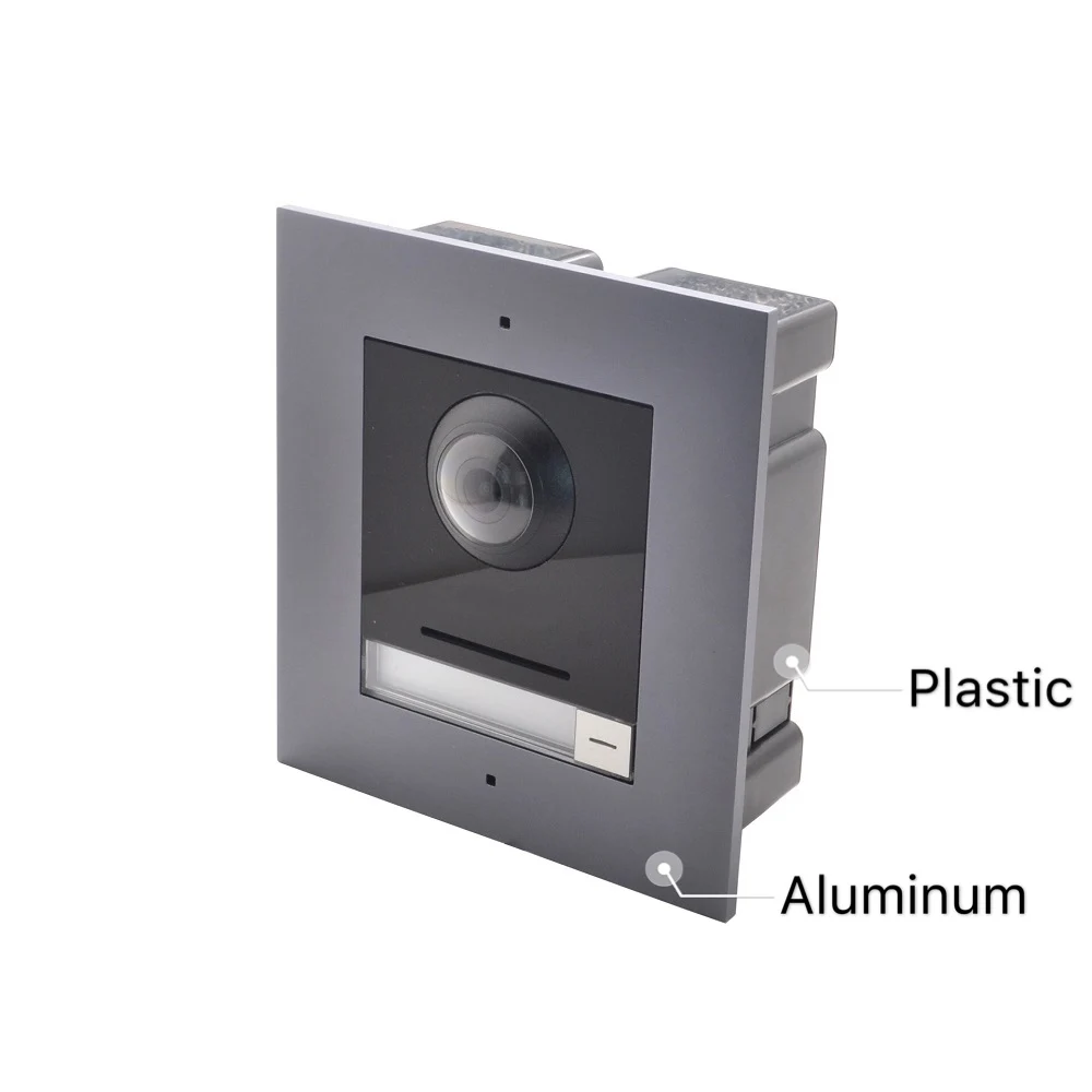 Flush Mount plastic Hik IP видеодомофон, многоязычный 802.3af POE вилла IP модуль дверной звонок, дверная станция, домофон, водонепроницаемый - Цвет: Flush Mount plastic