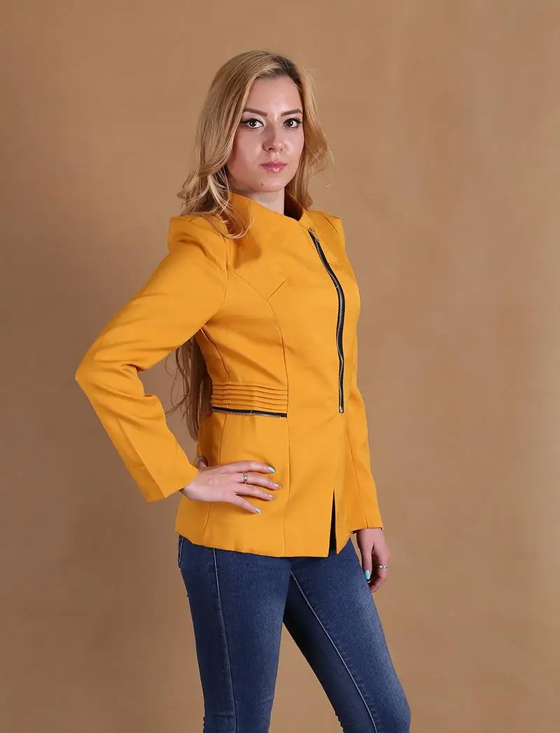 2018 New Blazers Autumn Spring Women Blazer Elegant Long Sleeve Casual Solid Yellow Slim Ladies Suits Jackets WB3 | Женская одежда
