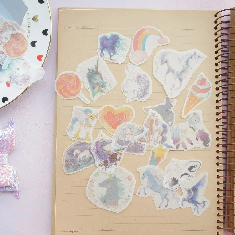 

38pcs cloud heart Unicorn Design Sticker As Gift Tag Decoration Scrapbooking DIY Sticker Wedding Birthday Party Gift Seal