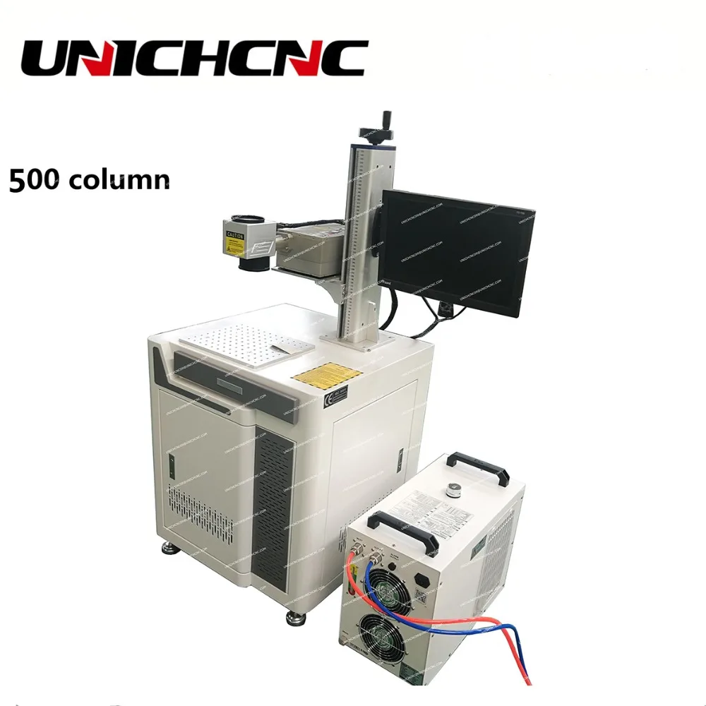 UNICHCNC ПЭТ ПВХ пластик УФ лазерная маркировочная машина 3 Вт/водяное охлаждение 5 Вт