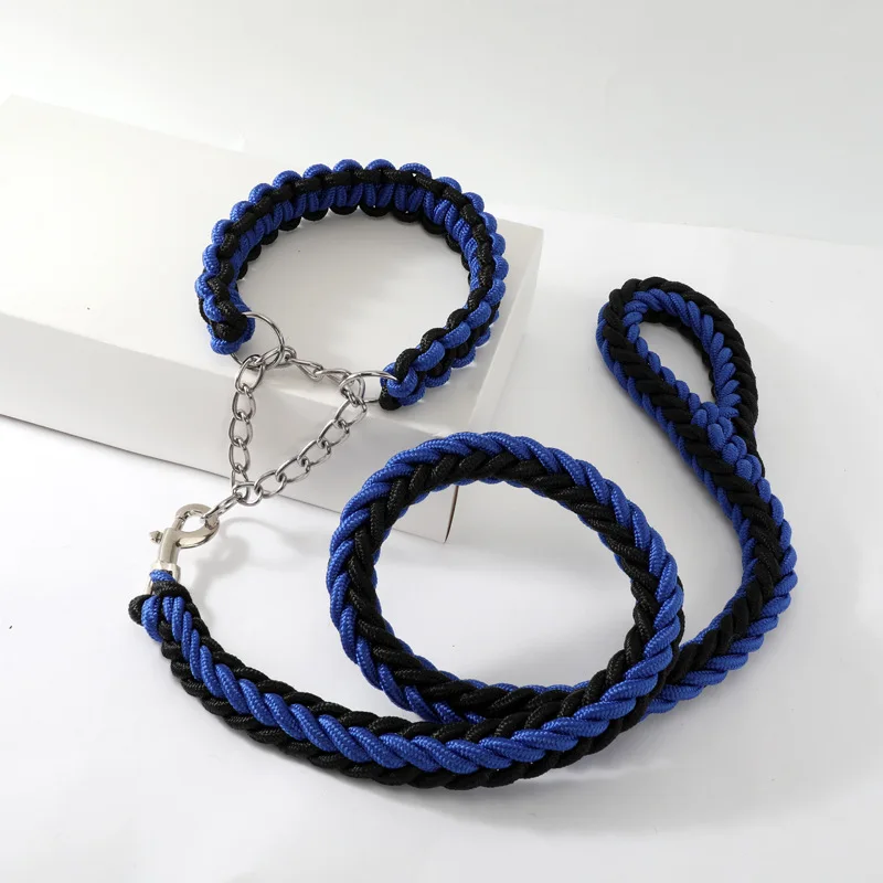 Black and Blue Set Petshy 1,3 м большой поводки для питомцев, собак металлический P цепи пряжки Двухрядное выдвижной автоматический поводок для средние и большие собаки - Цвет: Black and Blue Set