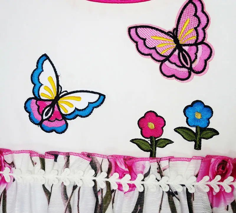 Girls Dress Rose Flower Butterfly Princess Birthday Party Sundress Cotton 2020 Summer Wedding Dresses Size 4-10 Carnival | Детская