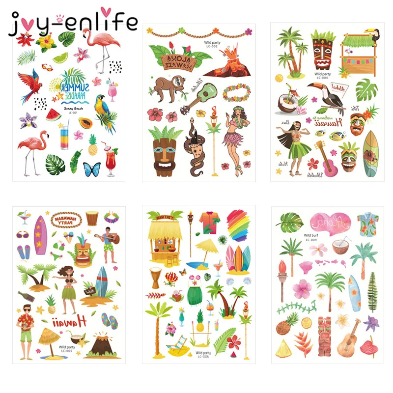 1 шт. Гавайские пляжные Фламинго водонепроницаемые временные татуировки