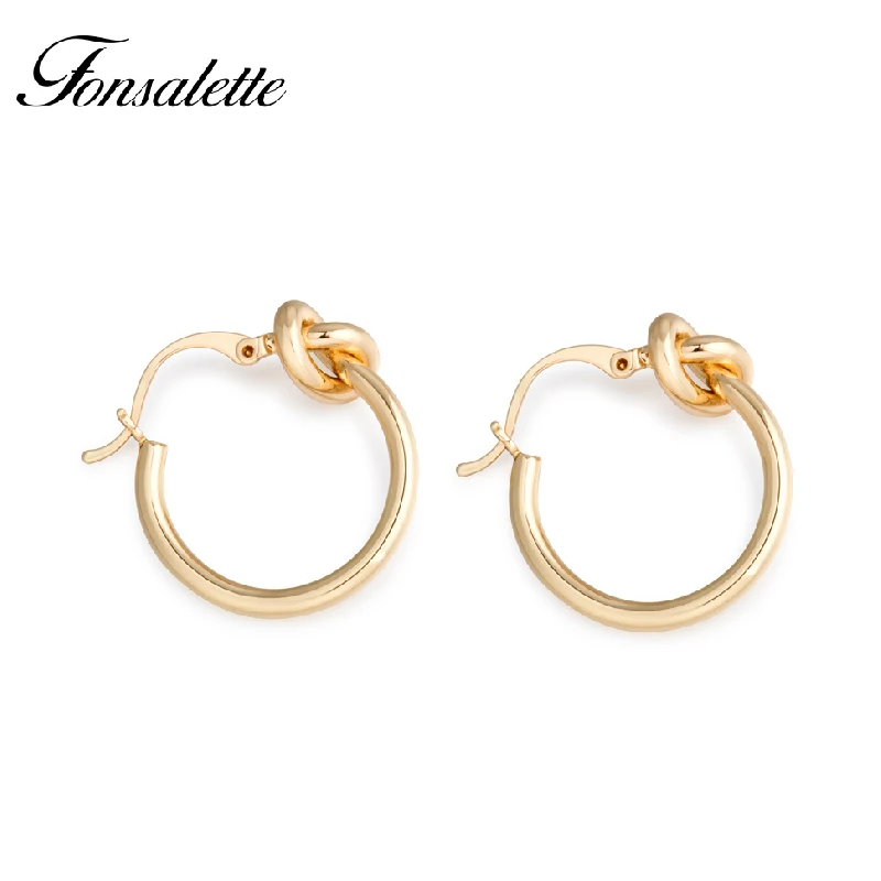 

Серьги-кольца женские из серебра 925 пробы, 18k золото