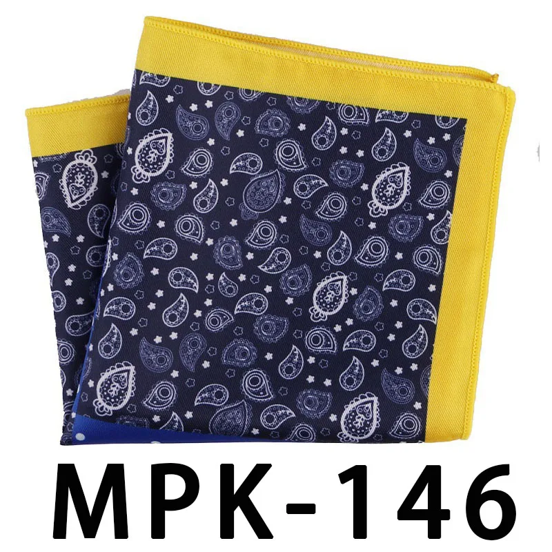 MPK-146 YISHLINE отличительный мужской носовой платок Карманный квадратный шелковый мужской горошек с принтом пейсли мужские нагрудные Платки для мужских костюмов аксессуары - Цвет: MPK-146