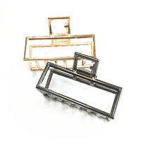 brands unique design gold black metal geometric square hair claws large hair crab clip women hairpin fashion hair jewelry hot