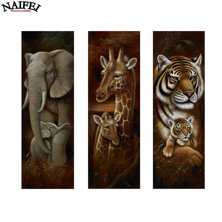 5D Diamond Embroidery Africa Elephant Son Cross Stitch Sets Unfinished Decorative DIY Painting Giraffine Tiger | Дом и сад