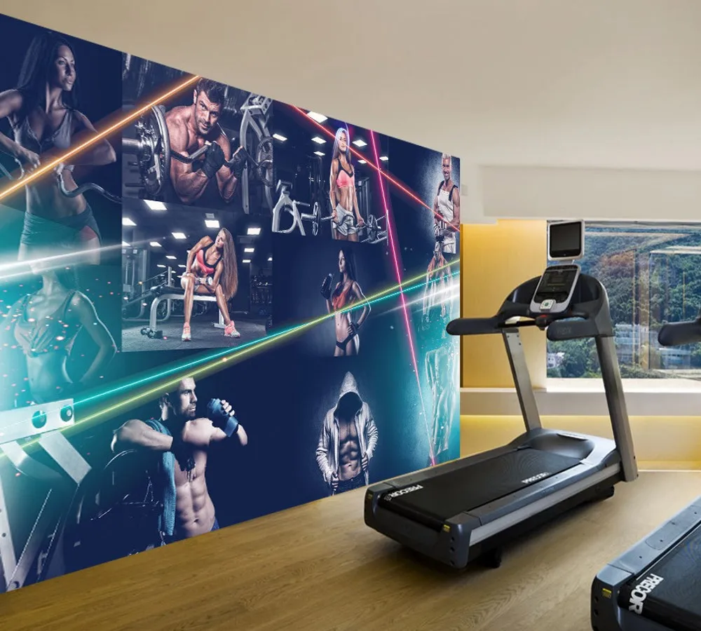 

Free Shipping Gym Wallpaper Bodybuilding Boxing Beauty Guy Handsome Mural Wall Photo Wall Custom 3D Boxing Field Mural