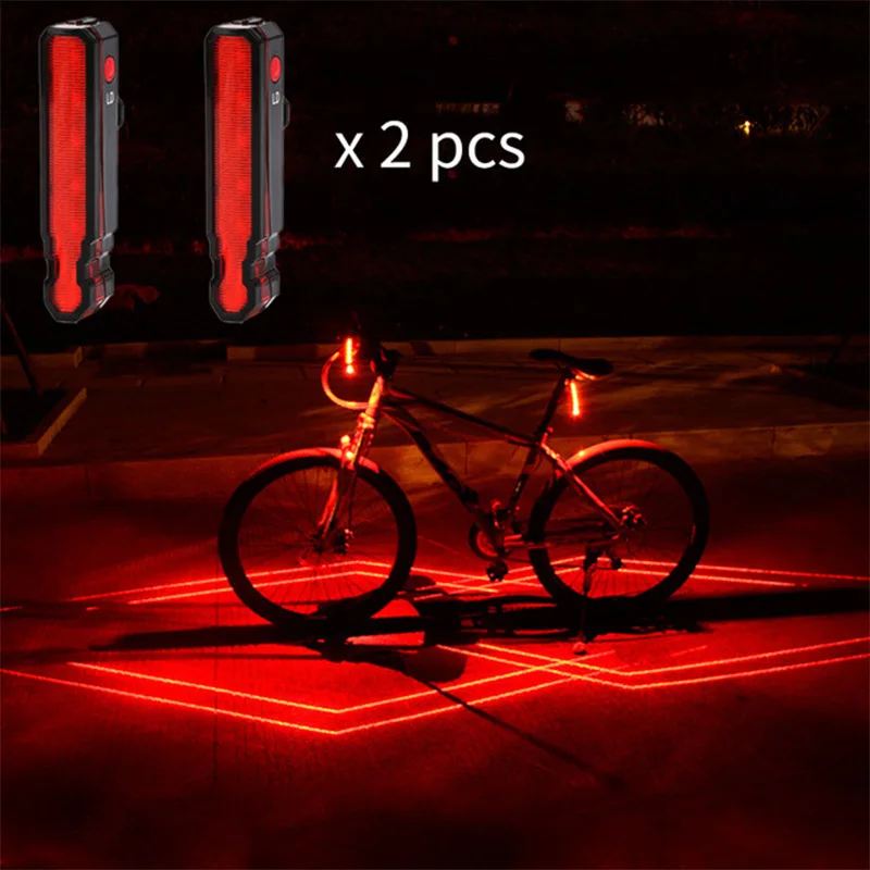Лазерный велосипед светильник спереди и сзади безопасности Предупреждение