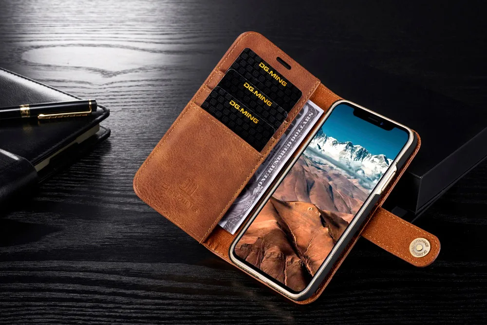 DG. MING кожаный чехол для Apple iphone X, чехол для Coque iphone X, чехол-книжка, кошелек, чехол для телефона s для Apple X iphone X