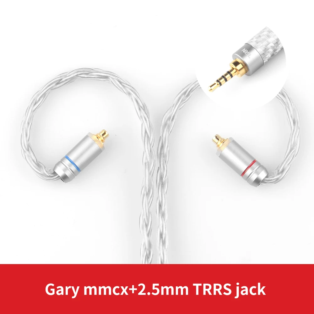 2.5mm plug with MMCX FDBRO Новые 16 Core посеребренный кабель 3,5/2,5/разъем MMCX/2Pin соединительный кабель с разъемом кабеля для лампа указателя V80 AS10 BA10 nicehck M6 HK6 HK8 NK10 - Цвет: 2.5mm plug with MMCX