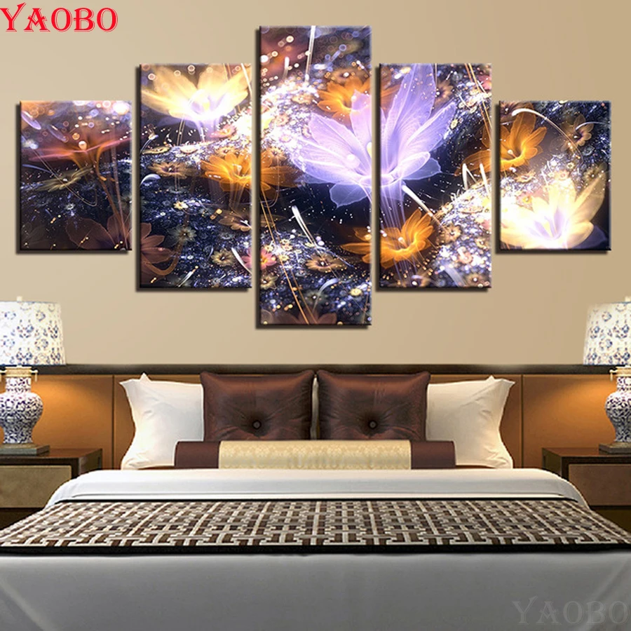 

5D DIY Diamond Painting Full Square/Round Abstract Flower Diamond Embroidery Sale Cross Stitch Kit Rhinestones Mosaic Decor 5pcs