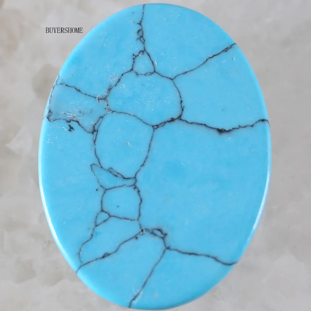 Free Shipping Fit Makeing Jewelry Necklace Bracelet Stone 30x40MM Natural Blue Howlite Bead CAB Cabochon 1Pcs RK1710 | Украшения и