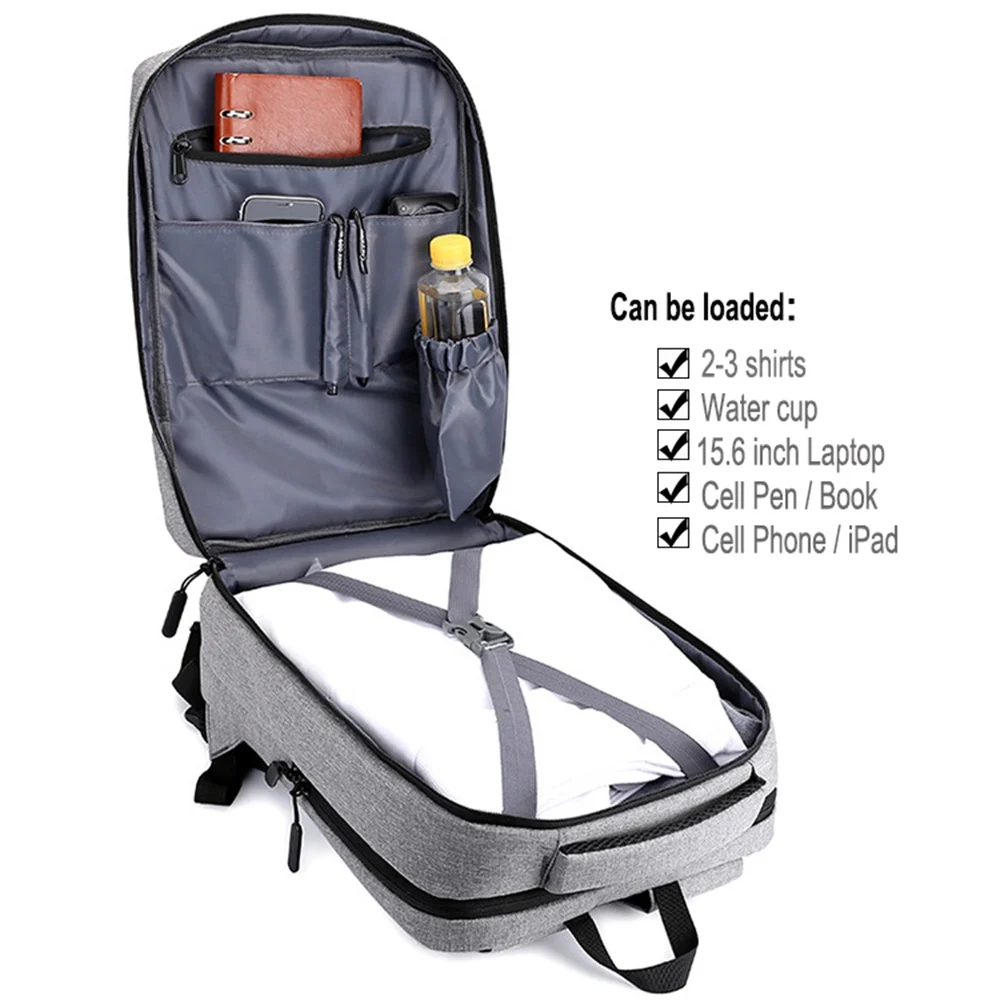 HeloFrn 2019 Fashion Men Backpack For 15.6 Laptop Bagpack USB Charg Large Capacity Male Travel Mochila Gray Black | Багаж и сумки