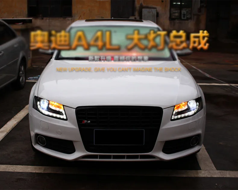 Hireno фары для Audi A4 B7 2009-12 фар автомобиля сборки светодиодный DRL ангел объектив двойной луч ксеноновые 2 шт
