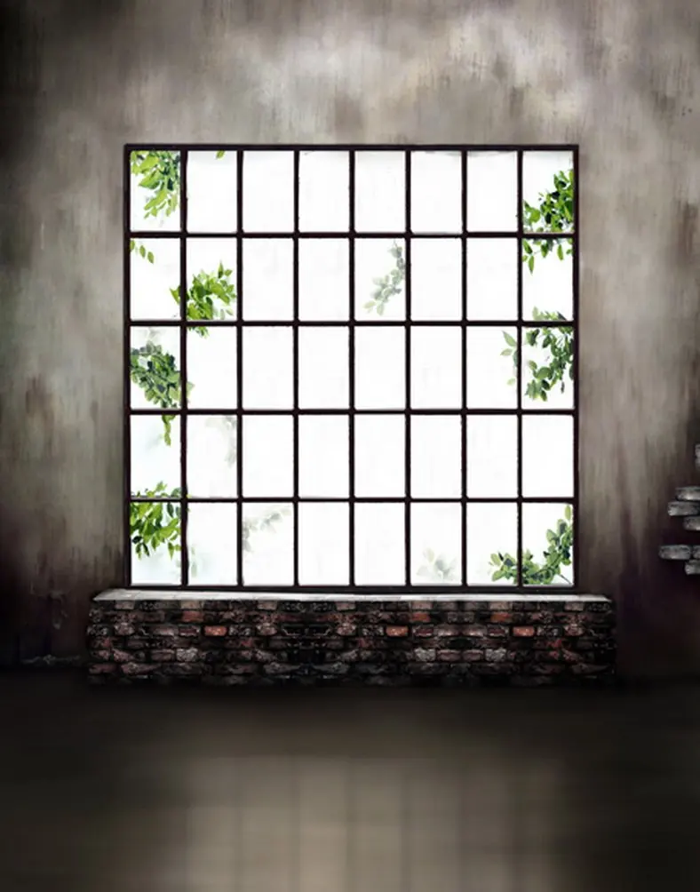 

Window Green Leaves Photography Backdrops Photo Props Studio Background 5x7ft