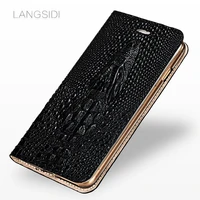 genuine leather flip case for huawei p40 pro p20 p30 lite magnetic crocodile card slot protection cover for honor 9x 8x v30 20