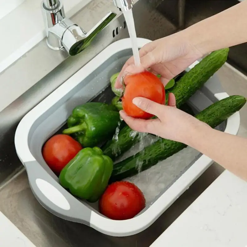Складной силиконовый дуршлаг кухонный складной фильтр для раковины еда фрукты и