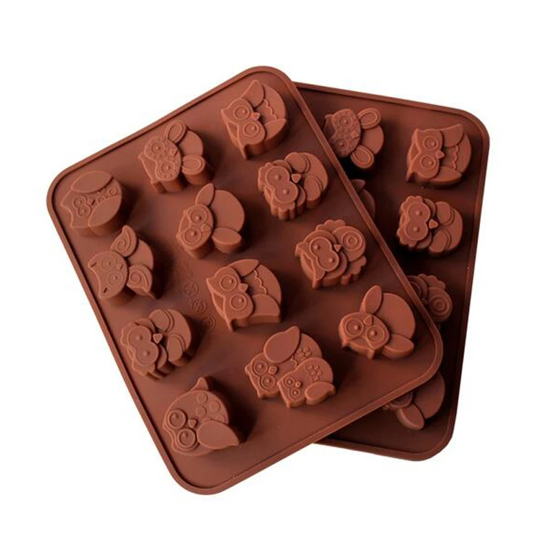 Supply Silicone Mold 12 Cartoon Owl Shape DIY Cake Decorated Chocolate Cute Animal Handmade Baking Tool 100% Brand New QY60 | Дом и сад