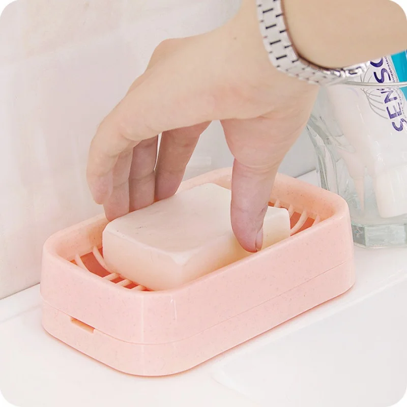 

Double drain soap box custom printed logo home bathroom soap rack bathroom
