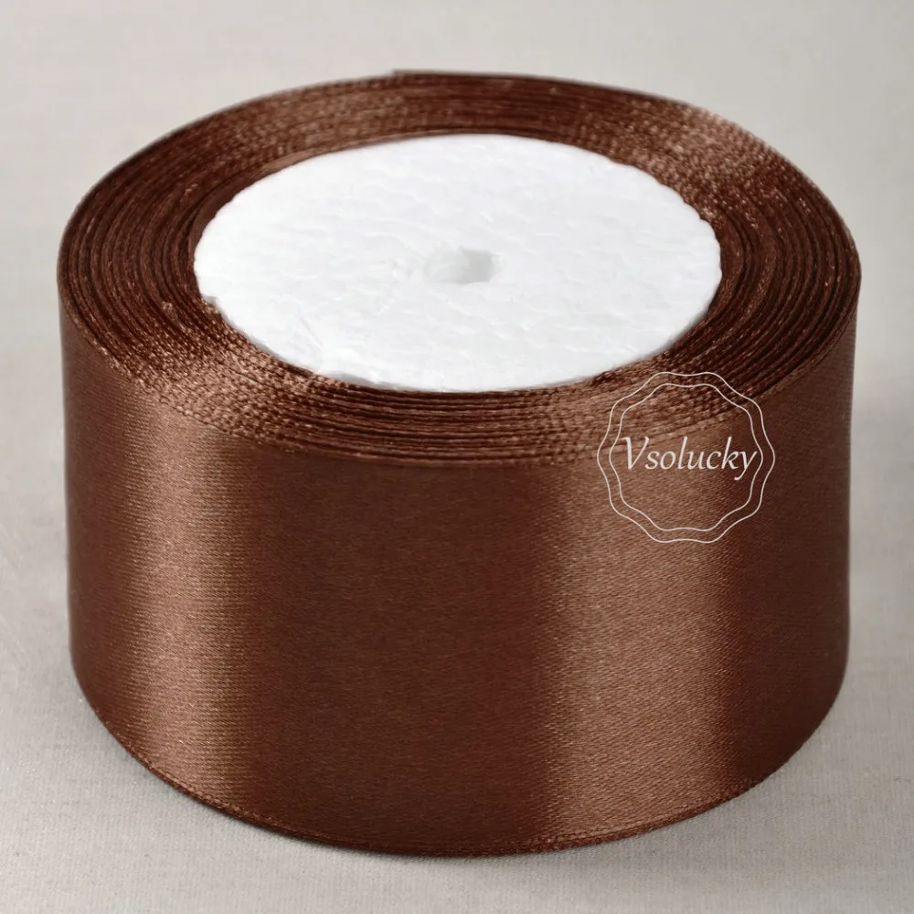 1 рулон коричневая атласная лента 25 ярдов 2 дюйма 50 мм|25 yard|50mm satin ribbonsatin ribbon sashes |