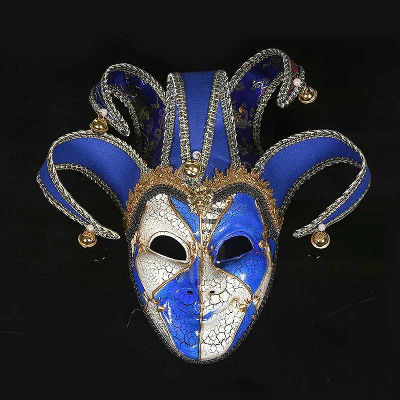 1pcs Clown Masquerade Mask Venetian Bell Masks Halloween Maske Mascaras Cosplay Jester Costume Drama Party Carnival Masque Props | Дом и сад