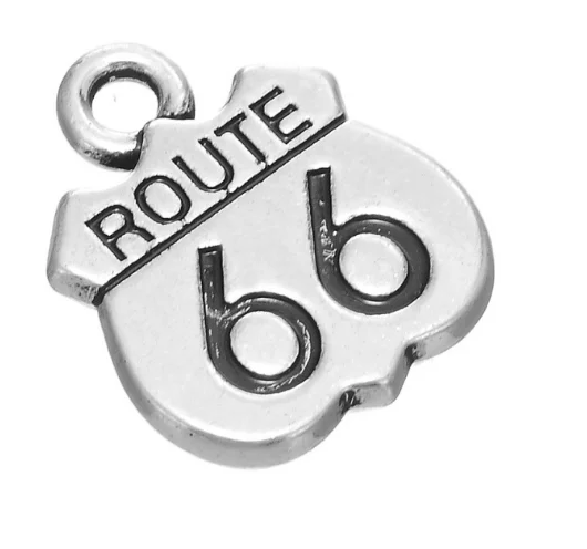 50 шт Шарм Route 66 черная эмалированная подвеска 16 8*13 3 мм антикварные серебряные