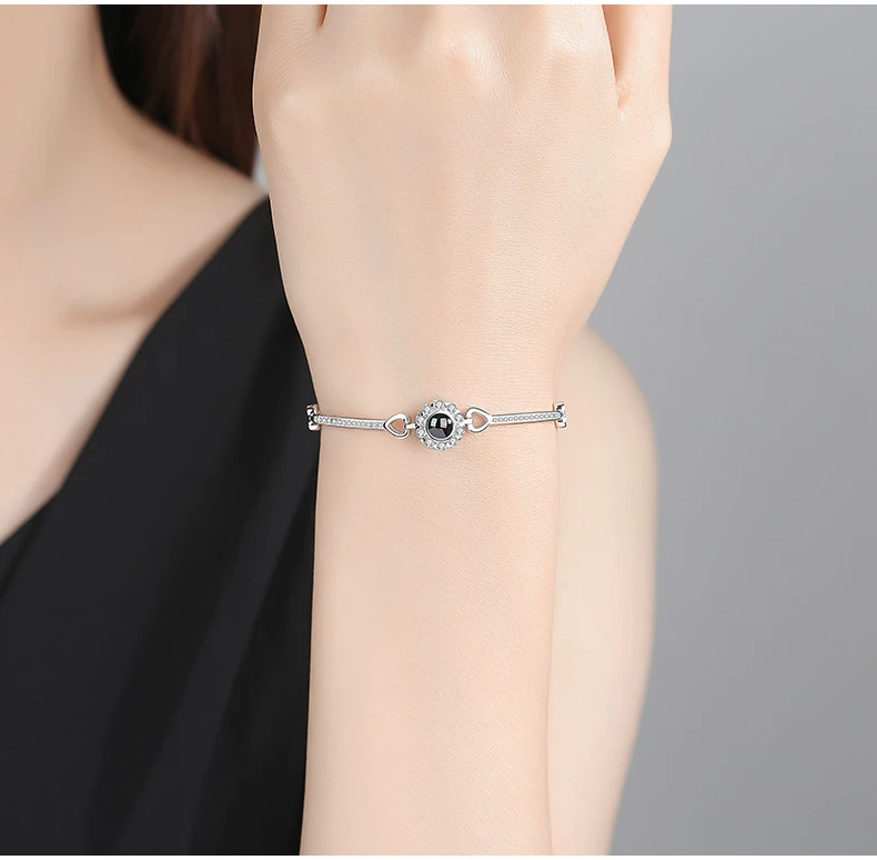 Браслеты для женщин с надписью Love Angel Eye на 100 языках, Новое поступление, очаровательные ювелирные изделия из стерлингового серебра S925 пробы с памятью