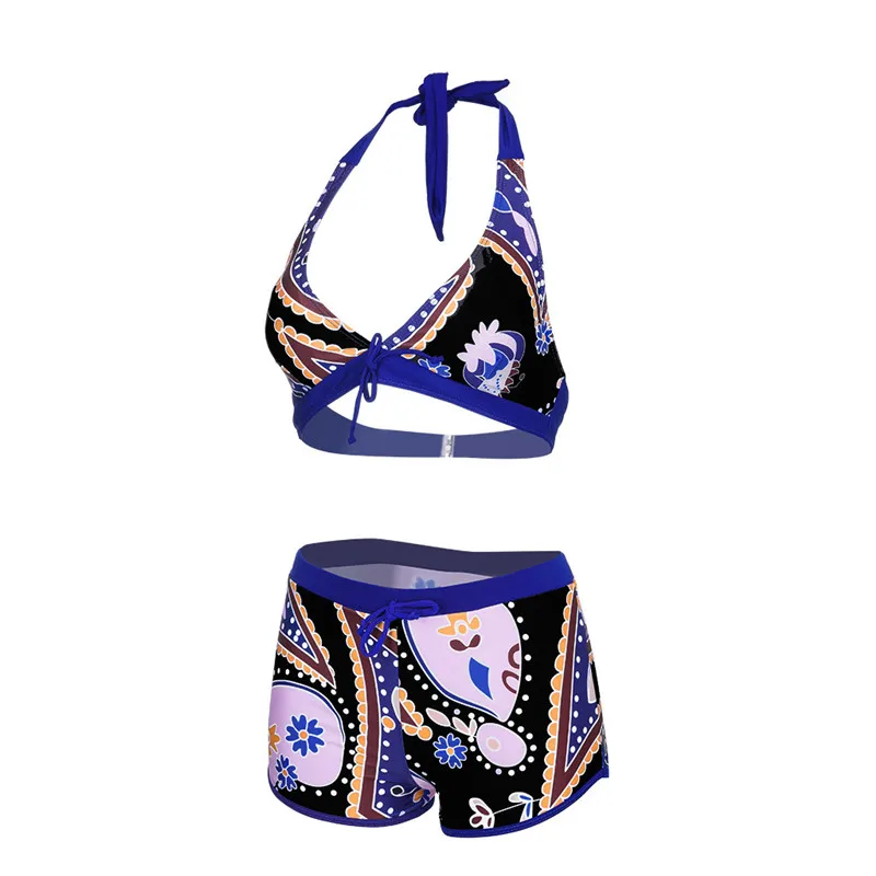 Женский купальник с глубоким v образным вырезом комплект бикини цветочным принтом Пляжное пуш ап 2019 Mujer # M| |