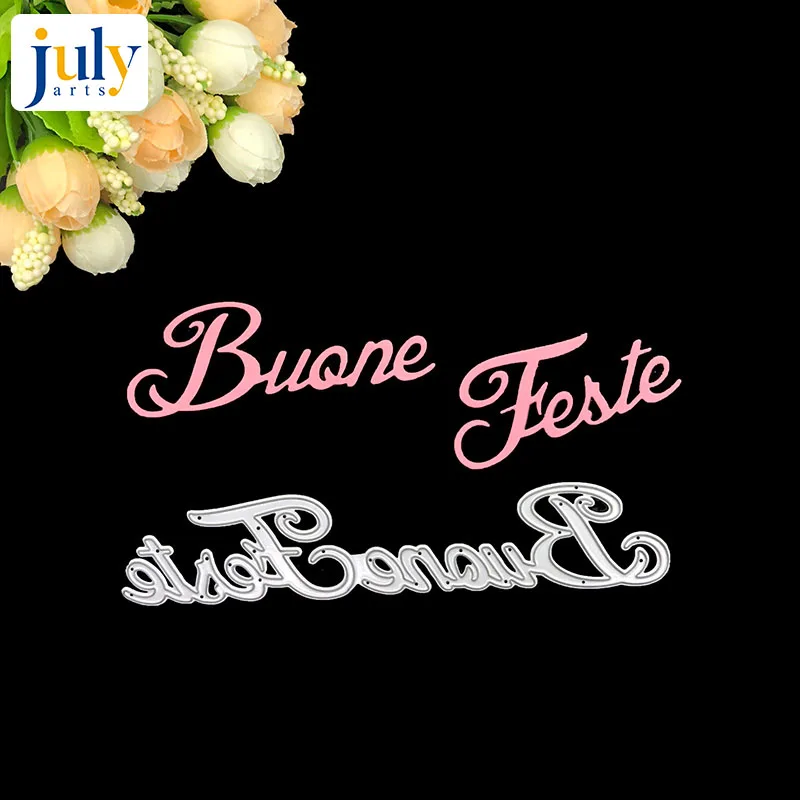 

Julyarts Buone Feste Letter Word Metal Cutting Die Stencil For DIY Scrapbooking Decorative Embossing Craft Die Cutting Template