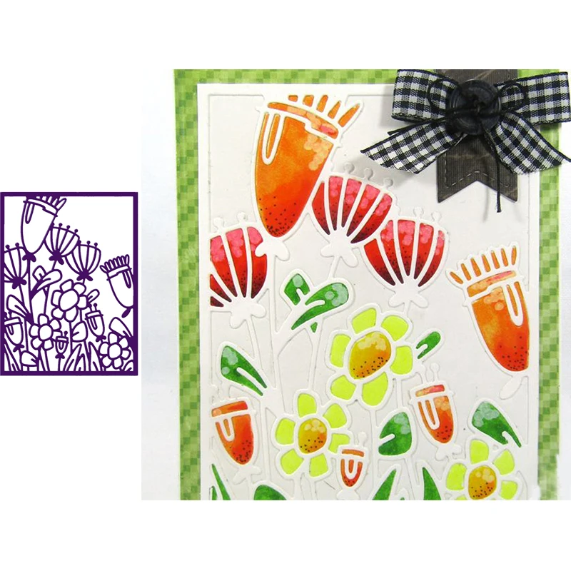 Металлические пресс-формы рамка фон фанки Цветочная трафареты для DIY Скрапбукинг