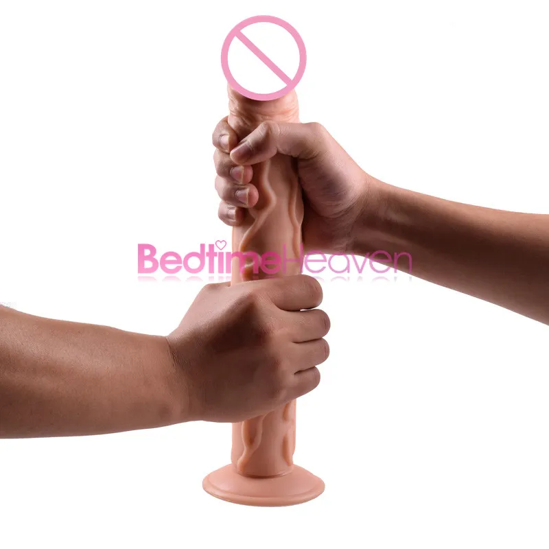 Высокое качество 35 см * 5 Присоске Большой Дилдо Реалистичные Super long Огромный