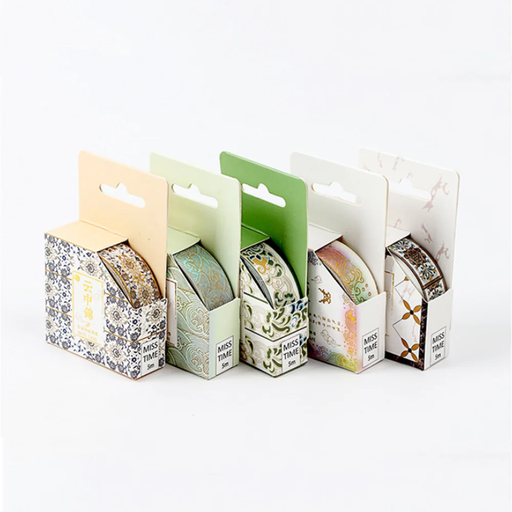 1 шт. милые самоклеющиеся ленты из золотой фольги в китайском стиле васи DIY