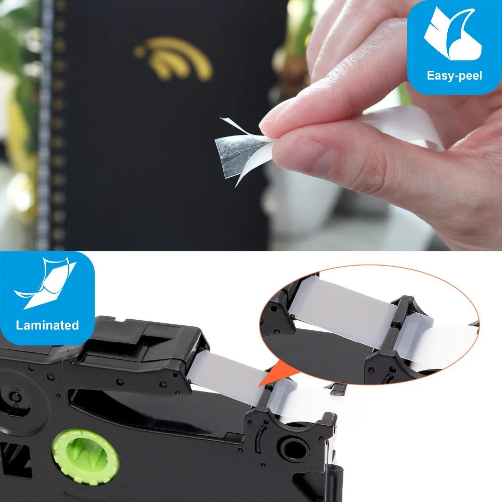 3 упаковки ленты для этикеток совместимые с Brother P-Touch Φ TZ131 TZe131 черный на