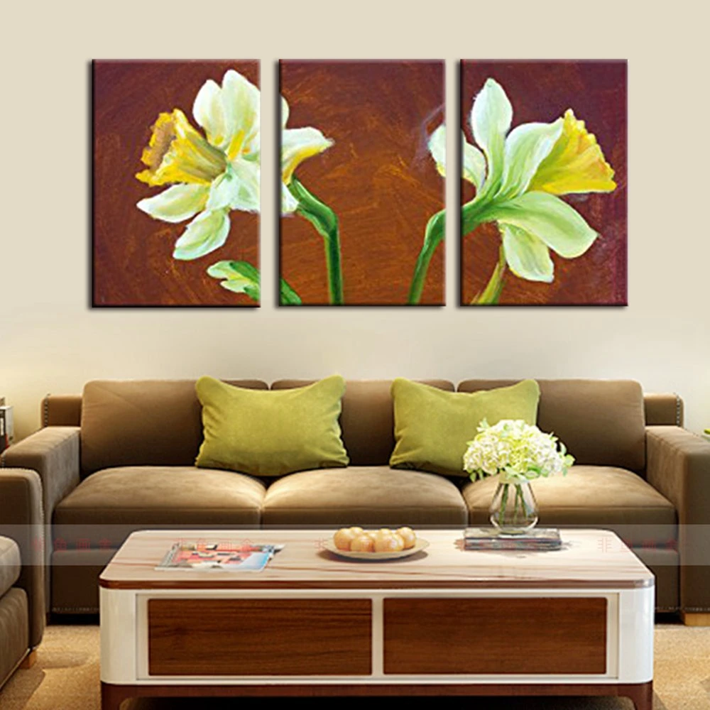 Bedroom Wall Art Beautiful Narcissus Handpainted Office Decor Oil Painting Canvas for Living Room Wall Decor Home Decor