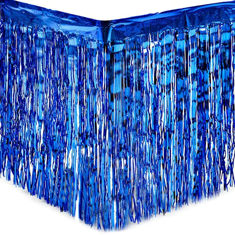 Royal blue Staraise Золотая фольга настольная юбка металлическая мишура бахрома занавес Серебряная кисточка гирлянда деревенский Свадебные принадлежности День Рождения Декор - Цвет: Royal blue