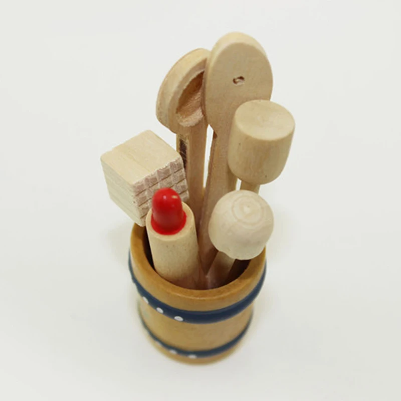

Mini Wooden Kitchen Kitchenware Simulation Spoon Shovel Model Toy for Doll House Decoration 1/12 Dollhouse Miniature Accessories
