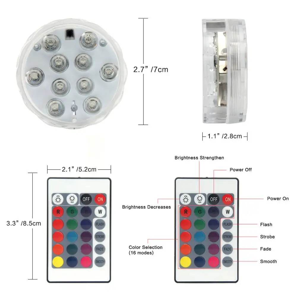 WHATOOK подводный светодиодный аквариум для аквариума лампа IP68 5050 4 Вт RGB