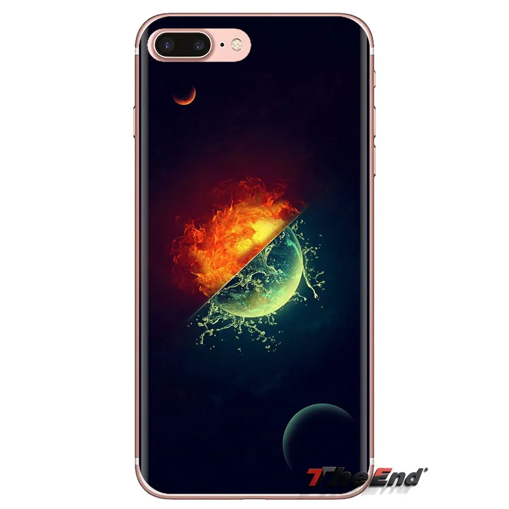 Transparent Soft Case Water and Fire art Wallpapers For Xiaomi Mi4 Mi5 Mi5S Mi6 Mi A1 A2 5X 6X 8 9 Lite SE Pro Max Mix 2 3 2S |