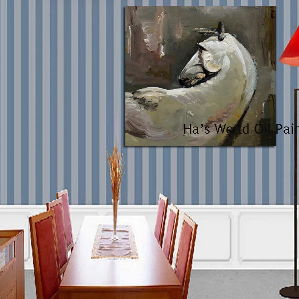 

Canvas Painting Big Size 100% Hand Painted Oil Painting Abstract Wall Art for Home Decor Horse paintings for living room wall