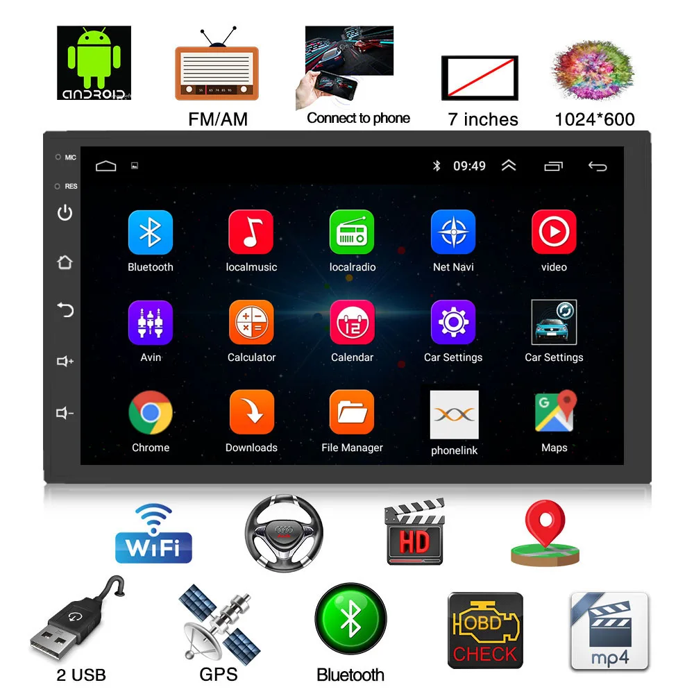 Android 8 1 автомобильное стерео радио 7 &quotHD Bluetooth GPS сенсорный USB Wifi FM карта