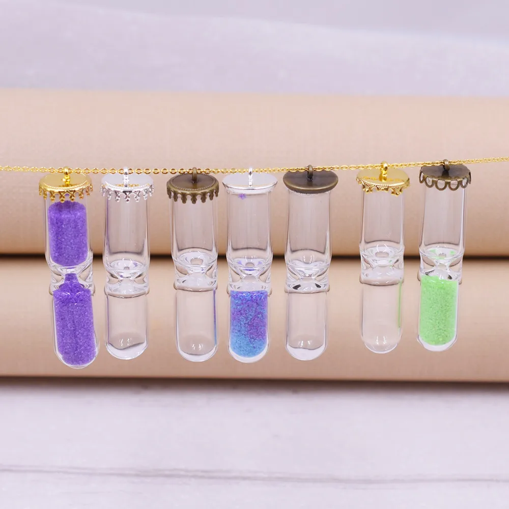 5 наборов песочные часы 50*12 мм стеклянная бутылка с медной установкой базовый