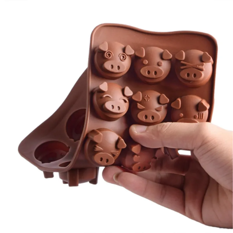 1 шт. Sugarcraft забавная свинья фигурные силиконовые формы 15 отверстий мыло Конфета