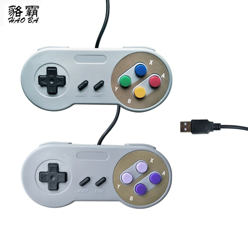 HAOBA New Retro Classic USB Controller PC Controllers Joypad Joystick Replacement for SNES Windows MAC Wholesale | Электроника