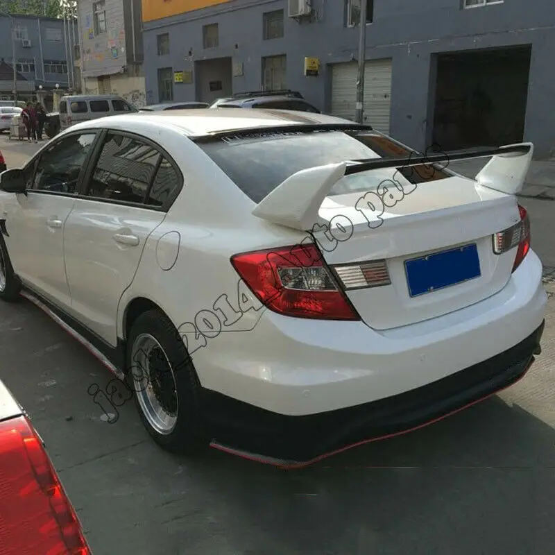 Подходит для 2012 2013 2014 2015 Honda Civic праймер черный Неокрашенный задний спойлер крыло 3
