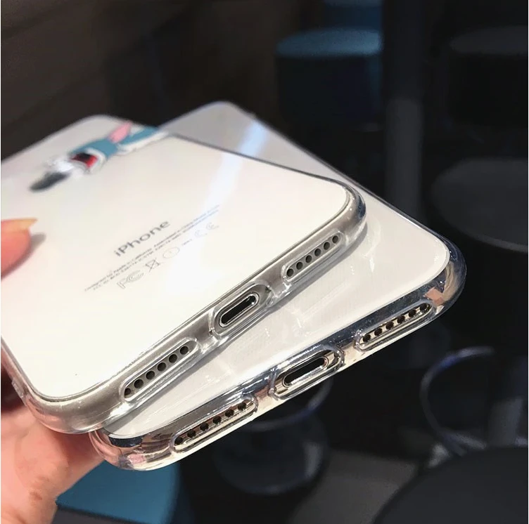 Забавный мультяшный чехол для телефона для iPhone X XS Max XR милый кот Том Обложка для iPhone 8, 7, 6, 6S Plus, мягкий силиконовый прозрачный чехол