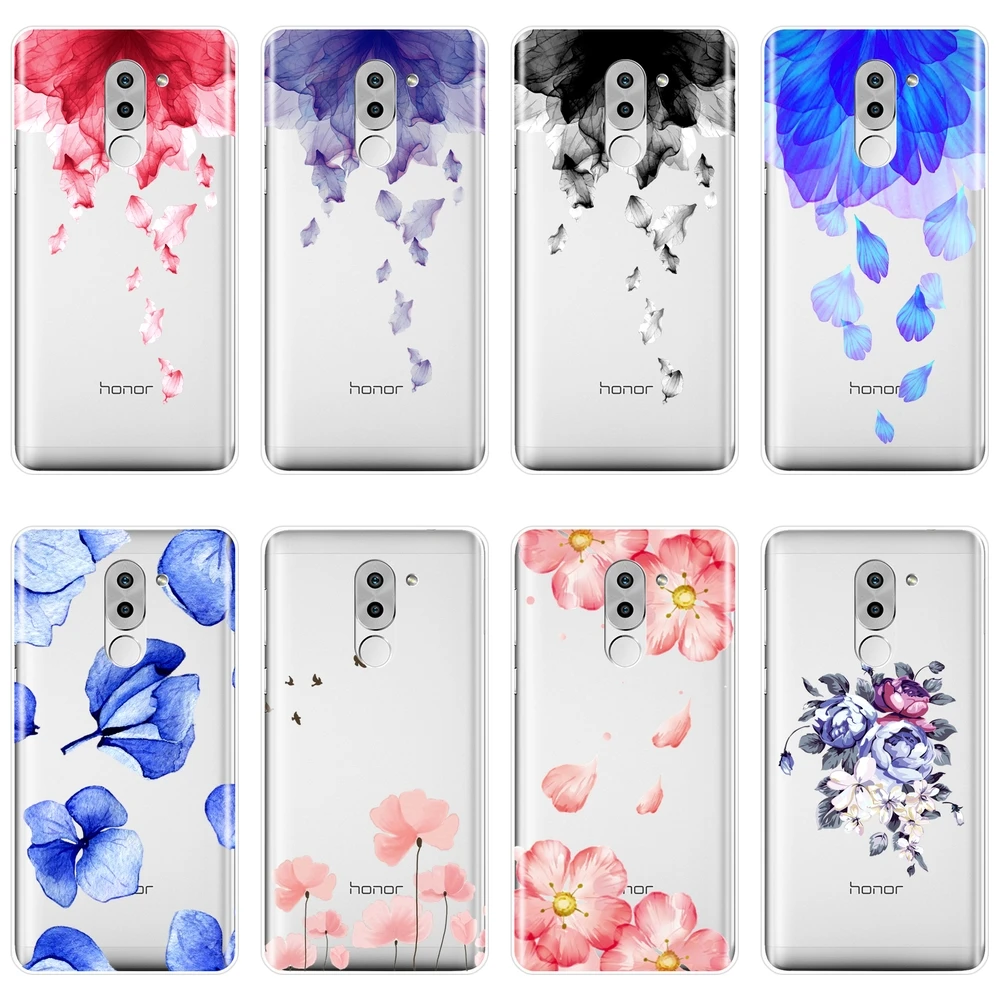 Чехол для телефона Huawei Honor 6A 4C 5C 6C Pro мягкий силиконовый розовый цветочный красный
