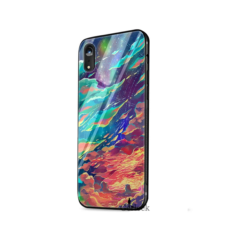 Стеклянный чехол для телефона с изображением заката неба iPhone 5 5S SE 6 6s 7 8 Plus X XS XR