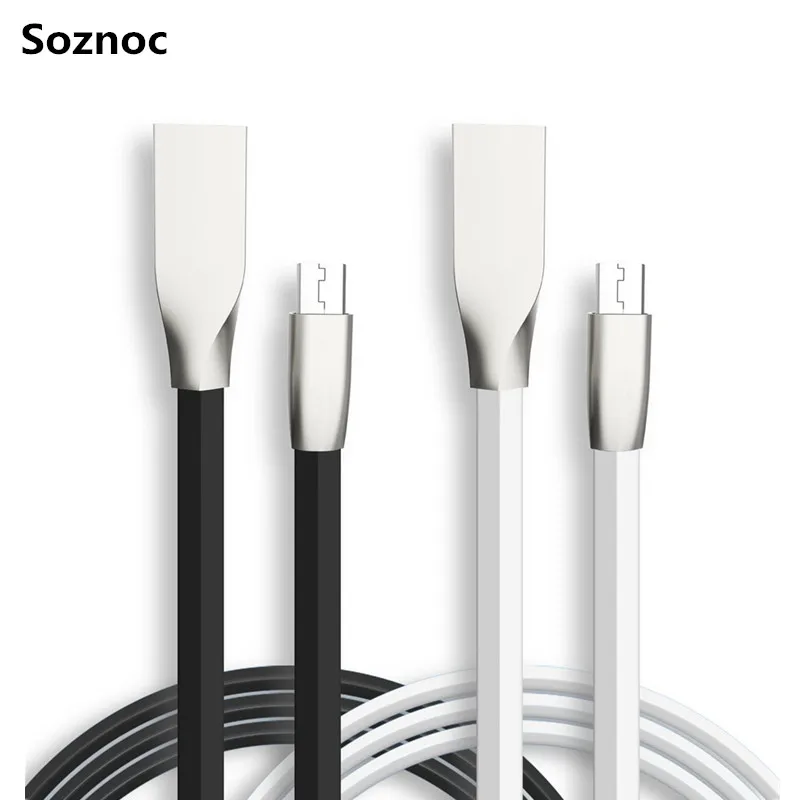 Soznoc 1 M 3D Цинковый Сплав Быстрой Зарядки Синхронизации Данных Кабель Micro Usb Для Galaxy