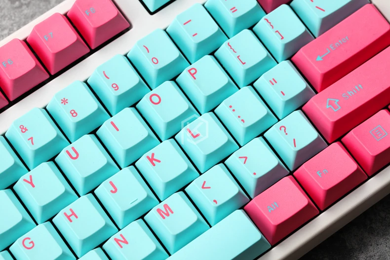 Pbt doubleshot колпачки для ключей вишневый профиль miami colorway ansi 104 механическая
